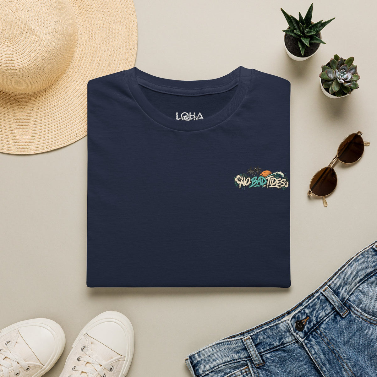 LOHA VIBES - No Bad Tides Beach Vacation T-Shirt