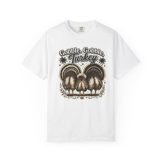 Gobble Gobble Turkey Butt T-shirt | Retro Thanksgiving Turkey Trio, Fall Holiday Tee