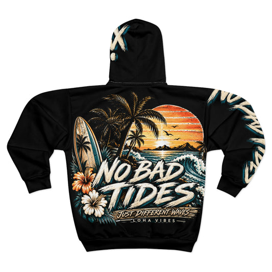 NO BAD TIDES - LOHA VIBES Zip Hoodie