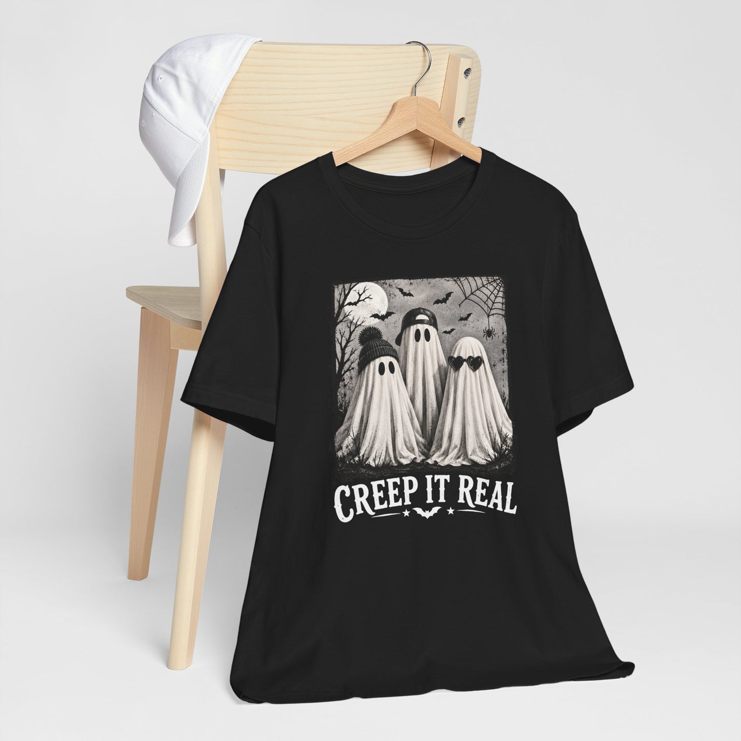 Creep It Real Ghost Graphic Tee — Vintage Halloween T-Shirt