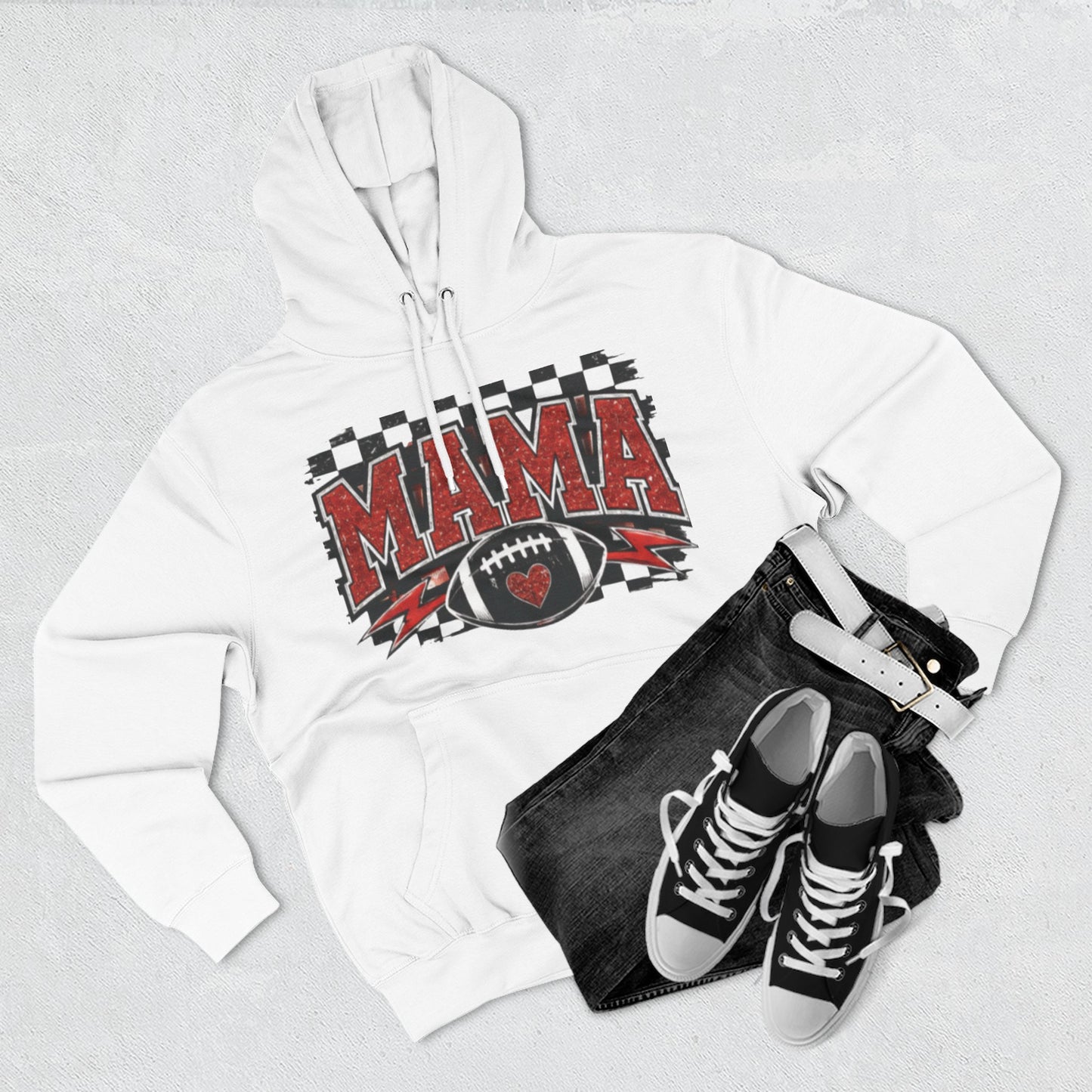 Mama Football Hoodie — #10 Player Mom Fleece Pullover