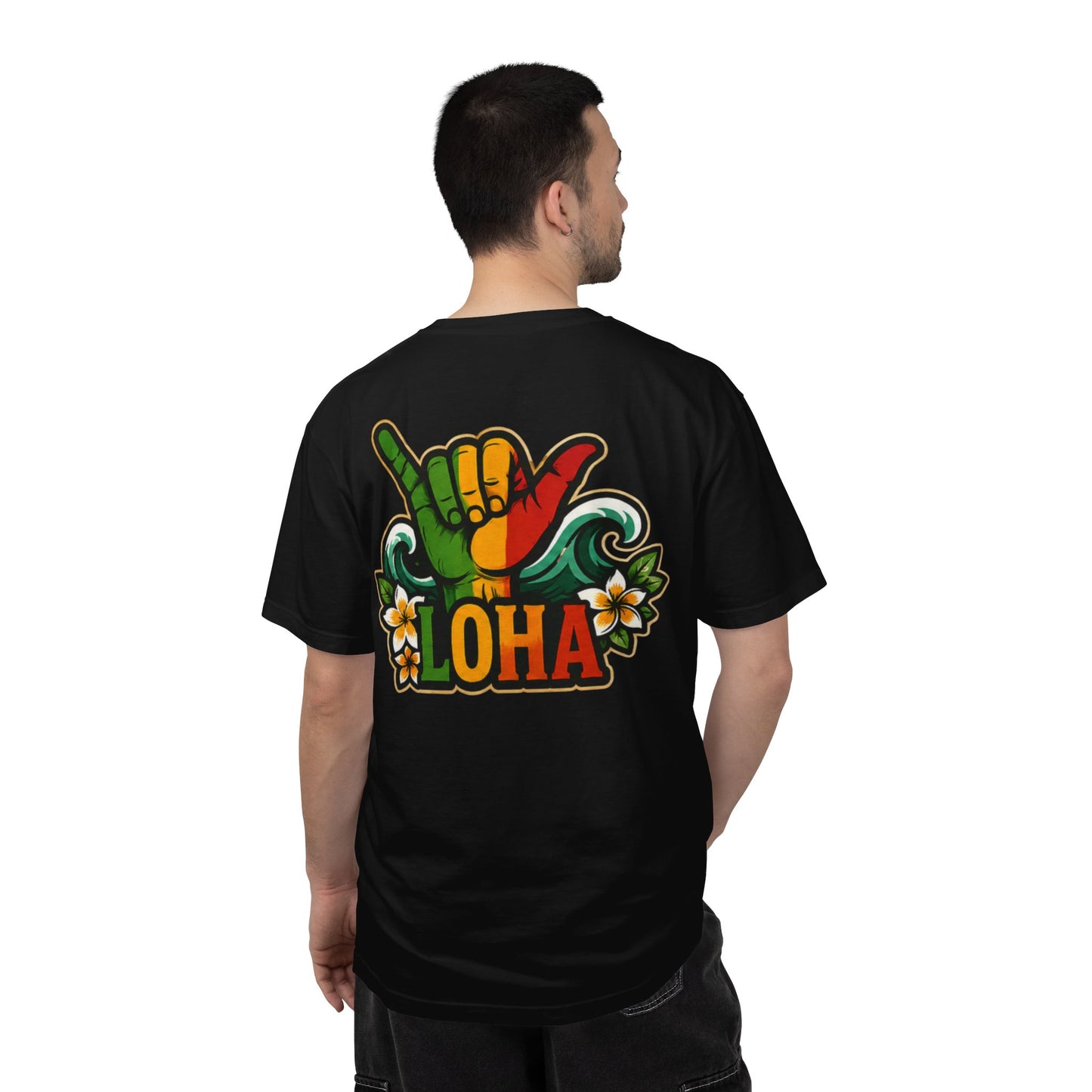 Loha Shaka T-Shirt — Retro Surf Hawaiian Tee with "LOHA" Back Graphic