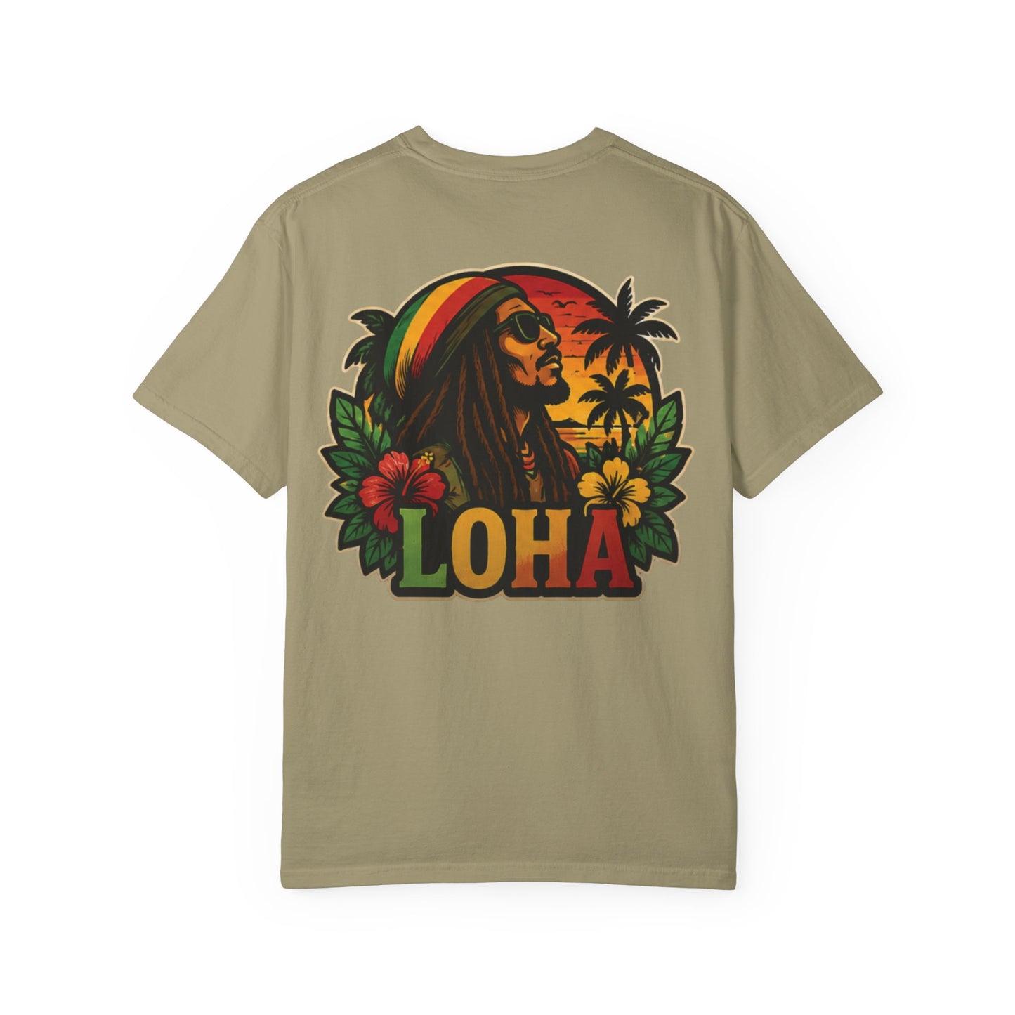 Rasta Aloha T-Shirt — "LOHA" Reggae Sunset Tee