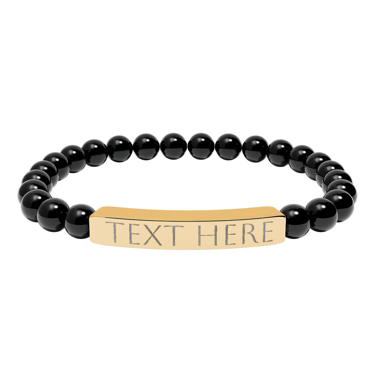 Personalized Natural Stone Engraved Bar Bracelet