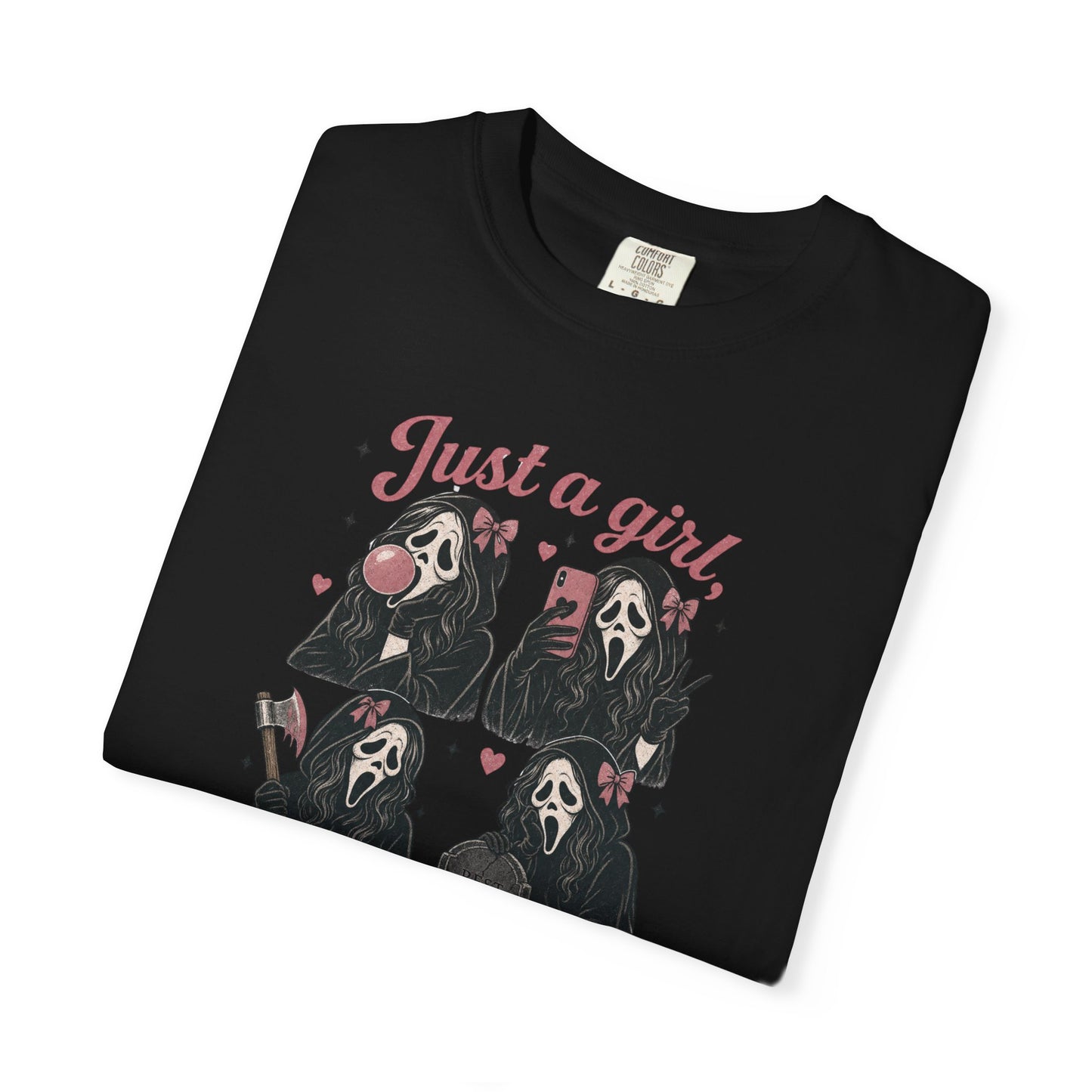 Just a Girl Obsessed with Scary Movies T-Shirt | Horror Mask Design