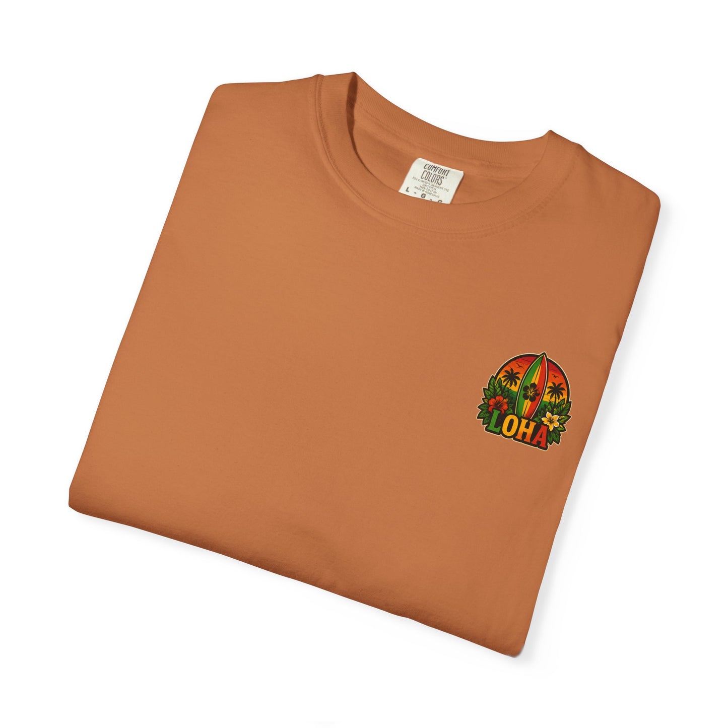 Loha Surf T-Shirt — Tropical Hibiscus Sunset Graphic