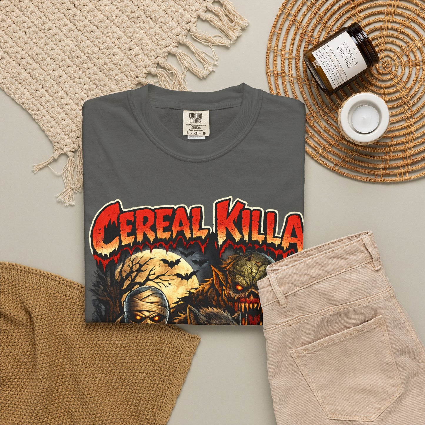 Cereal Killa Horror T-Shirt — Vintage Halloween Monster Graphic Tee.