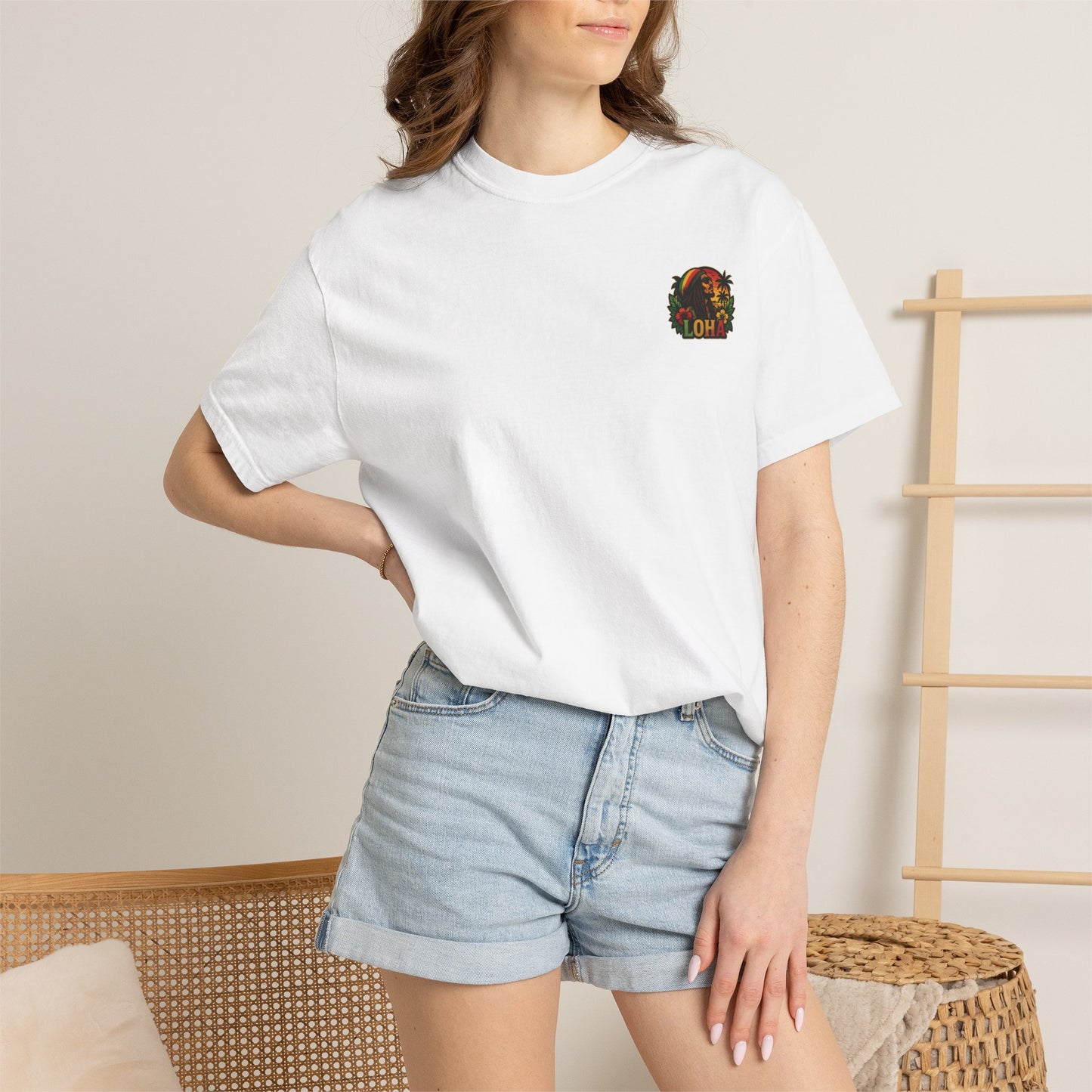 Rasta Aloha T-Shirt — "LOHA" Reggae Sunset Tee
