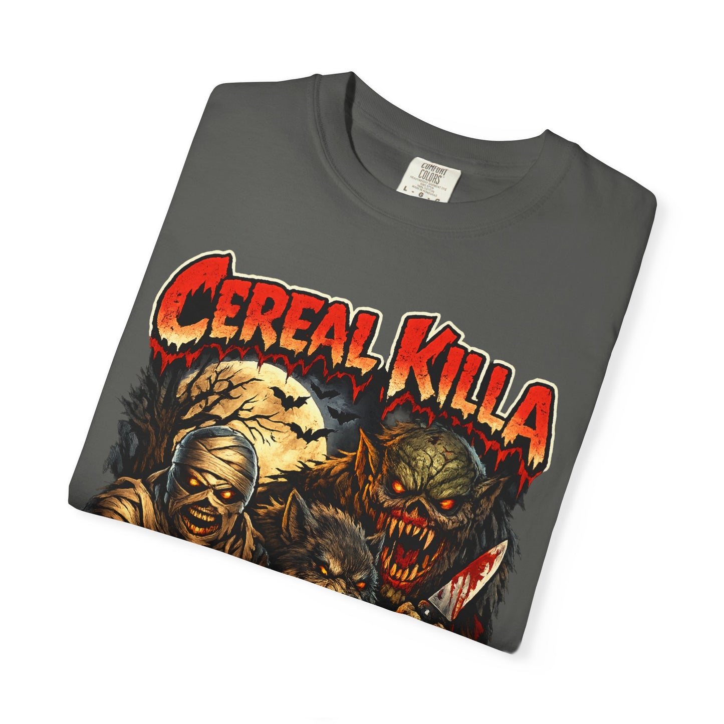 Cereal Killa Horror T-Shirt — Vintage Halloween Monster Graphic Tee.