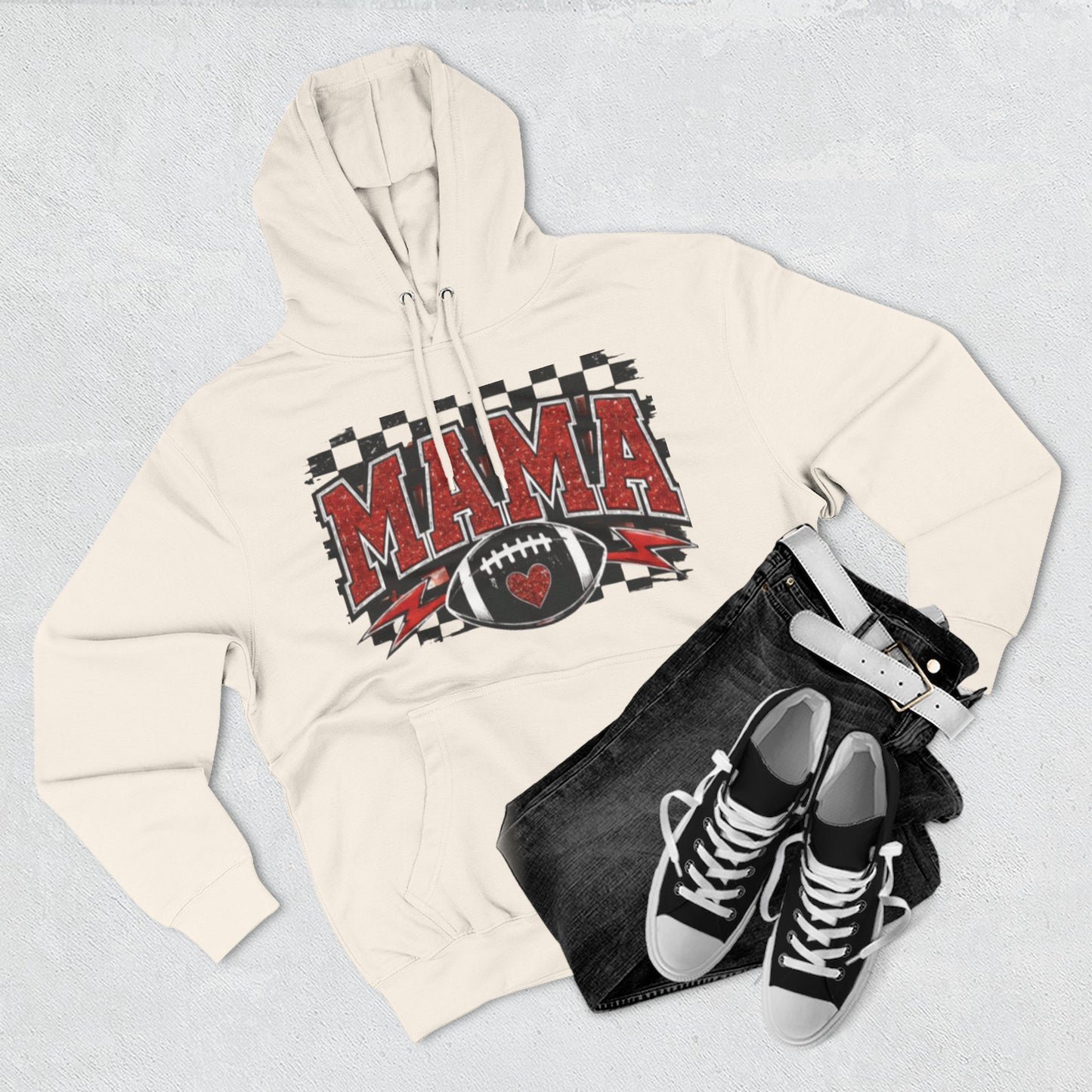Mama Football Hoodie — #10 Player Mom Fleece Pullover