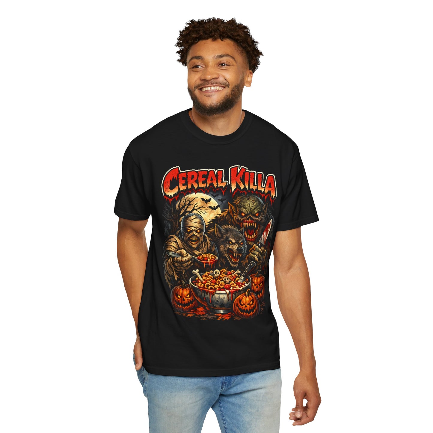Cereal Killa Horror T-Shirt — Vintage Halloween Monster Graphic Tee.