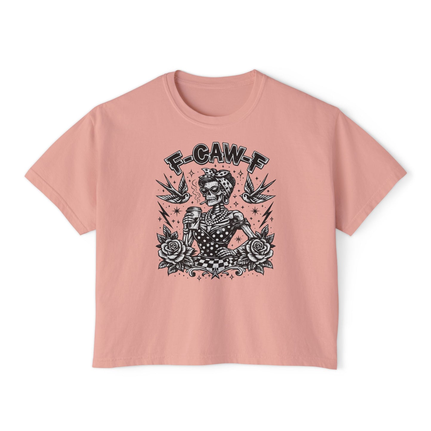 Graphic Tee — 'F-GAW-F' Retro Skull Pinup Design