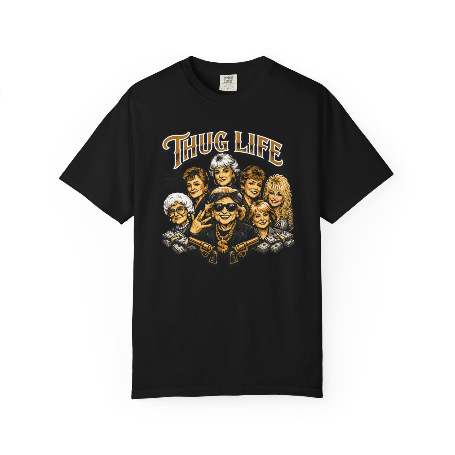 T H U G Golden Dolly Grandma Portrait T-Shirt | Retro TV Comedy Crew Tee