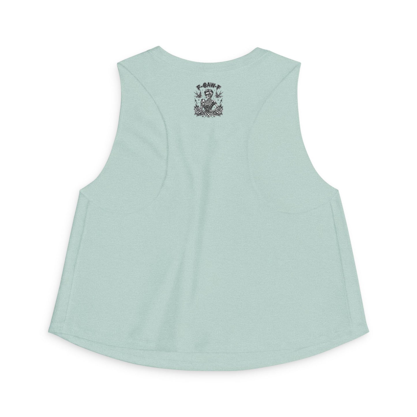 Women's Crop Top — Rockabilly Skeleton 'F-GAW-F' Graphic Tank