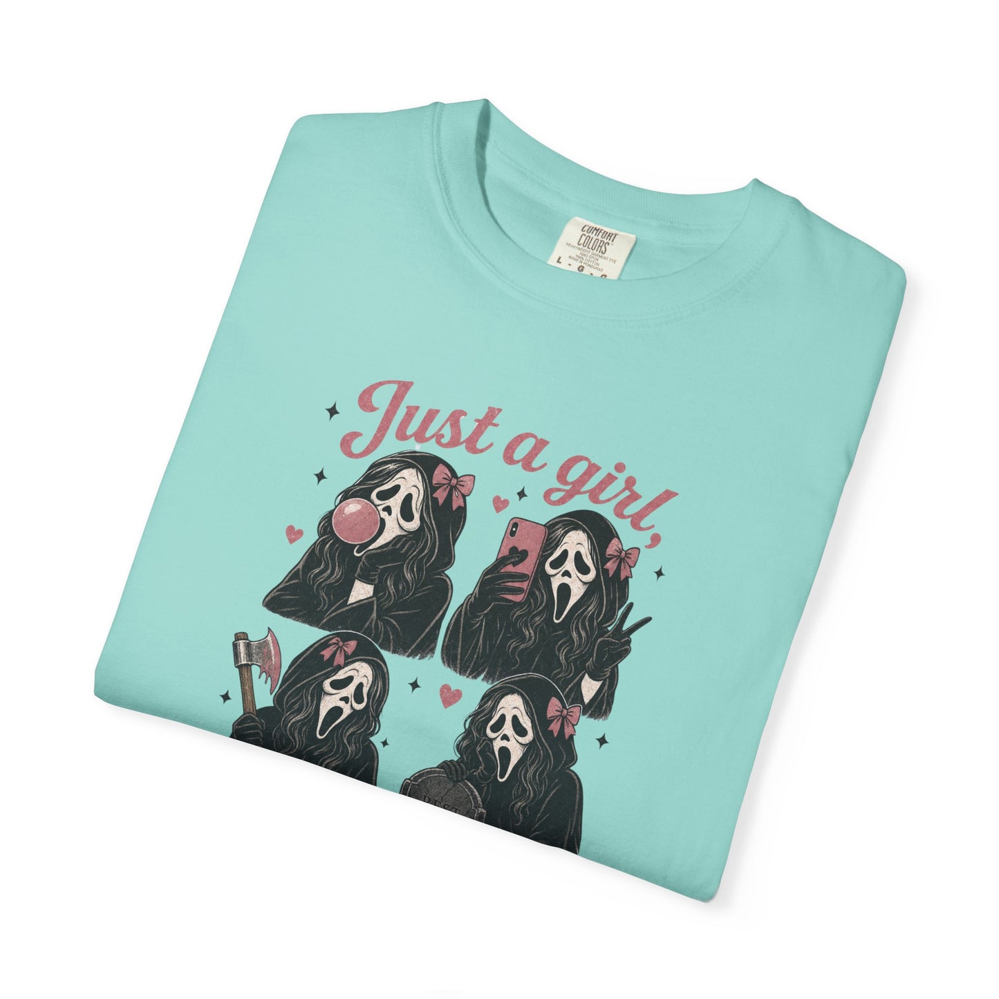 Just a Girl Obsessed with Scary Movies T-Shirt | Horror Mask Design