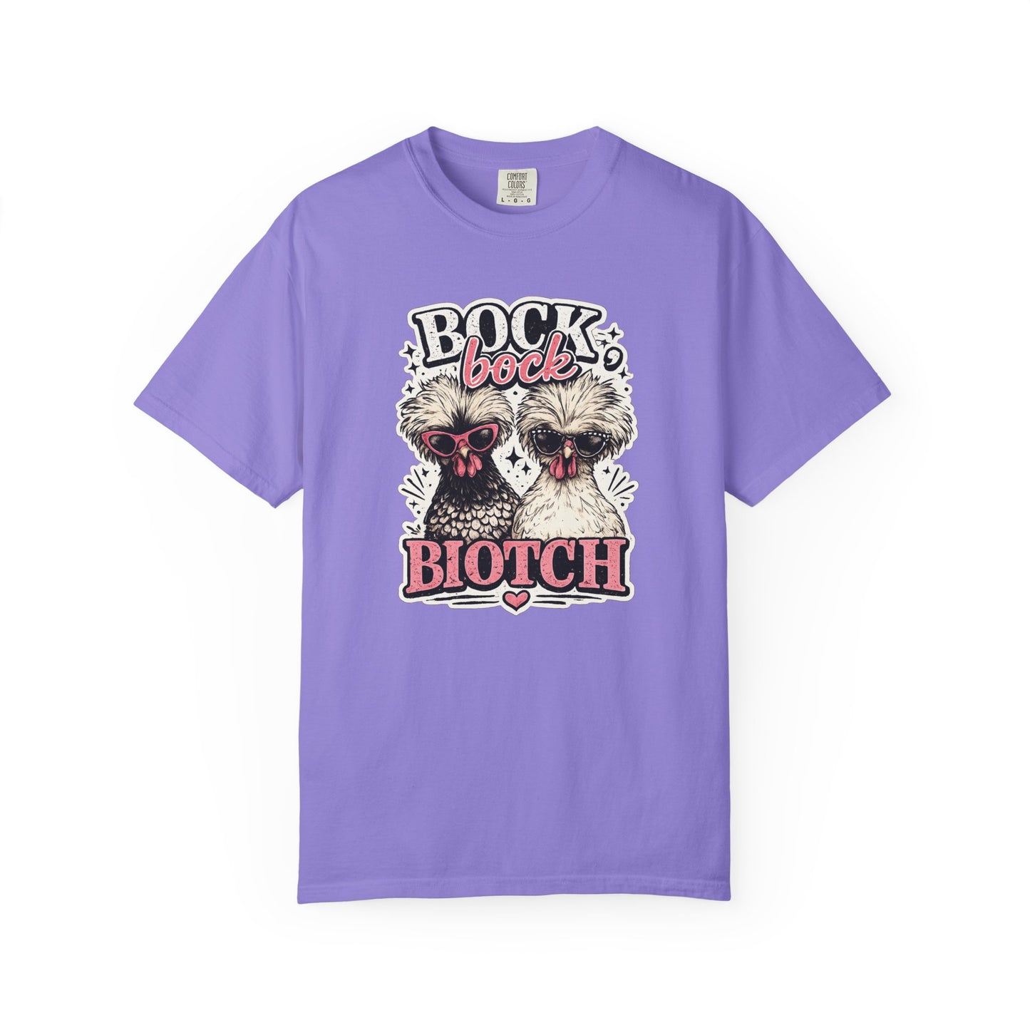 Bock Bock Biotch T-shirt | Silkie Chickens Illustration, Funny Poultry Graphic