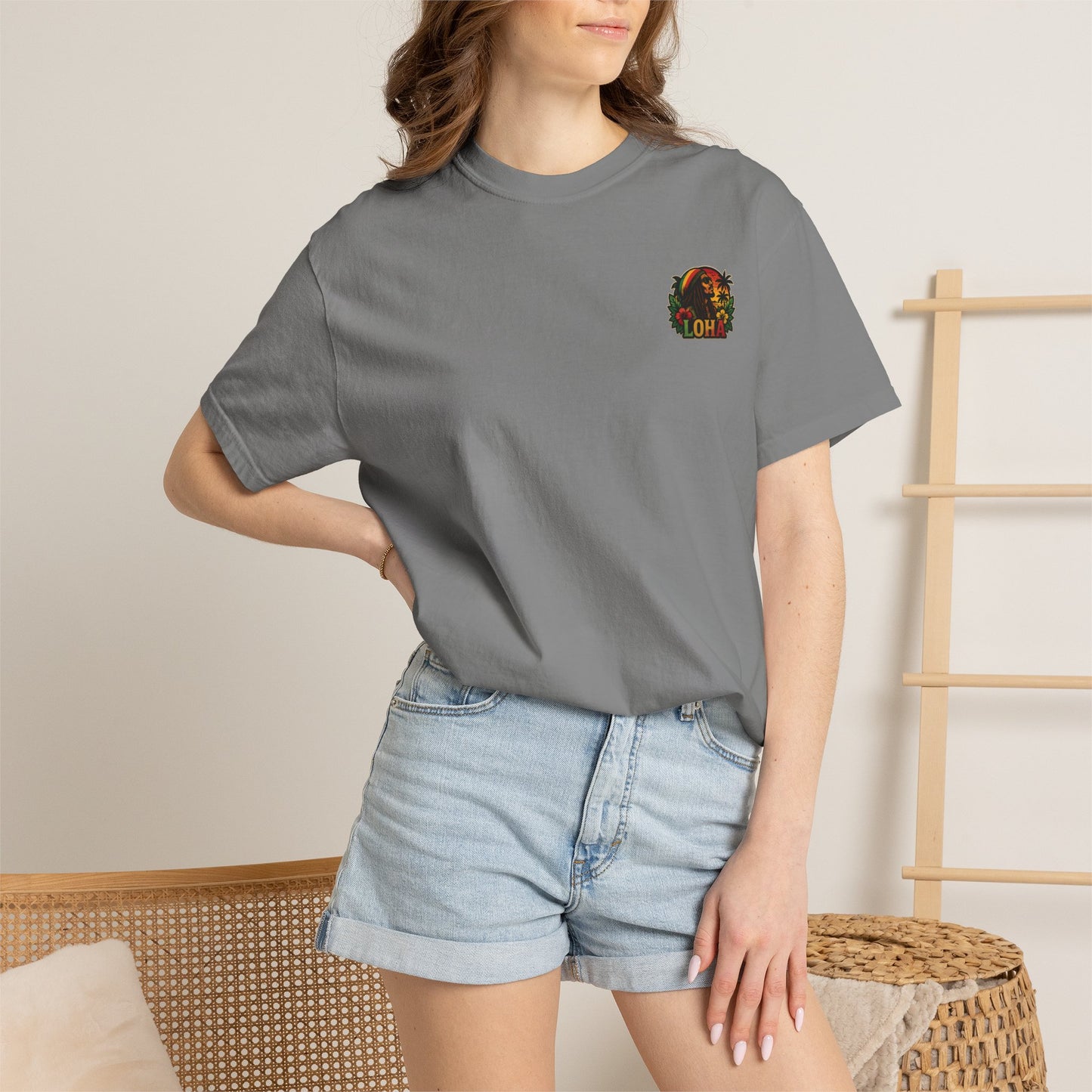 Rasta Aloha T-Shirt — "LOHA" Reggae Sunset Tee