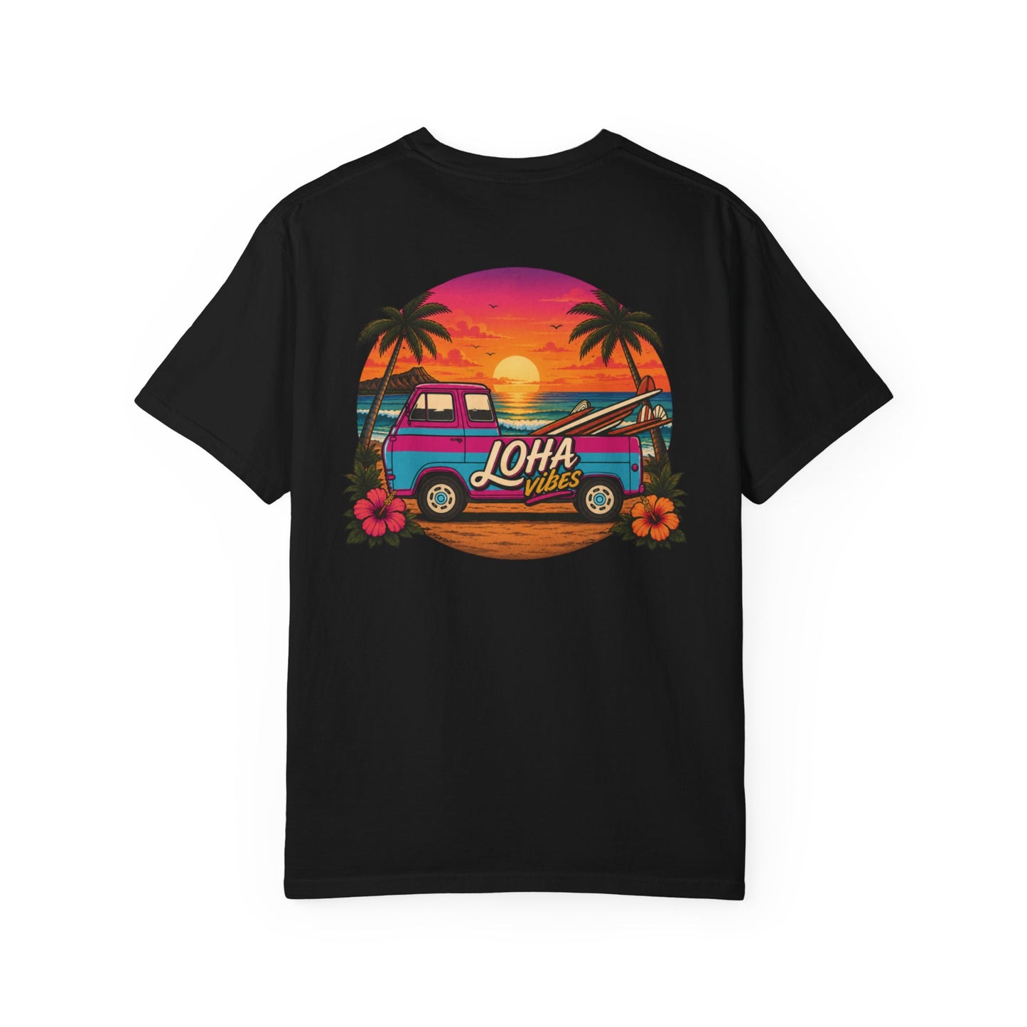 Retro 'Loha Vibes' Beach Van T-Shirt