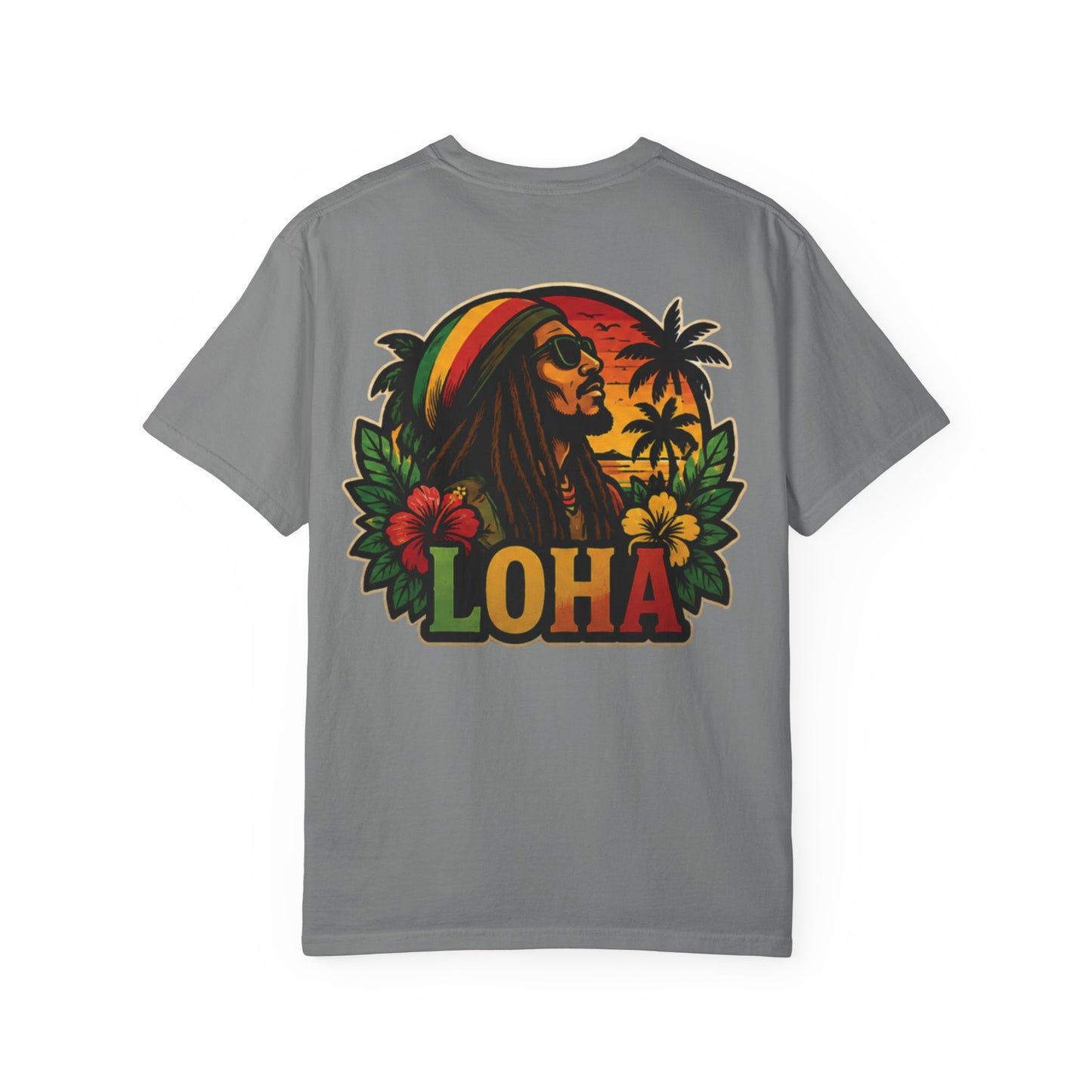Rasta Aloha T-Shirt — "LOHA" Reggae Sunset Tee