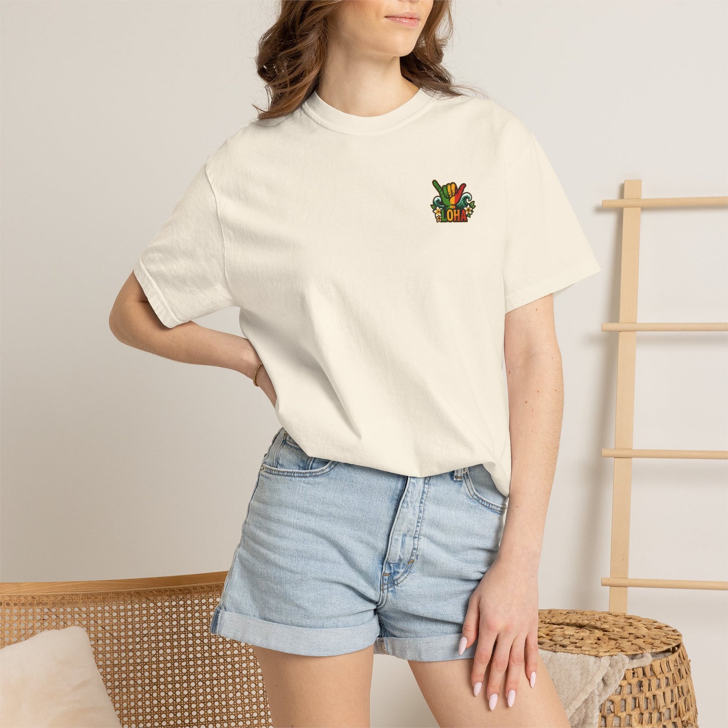 Loha Shaka T-Shirt — Retro Surf Hawaiian Tee with "LOHA" Back Graphic