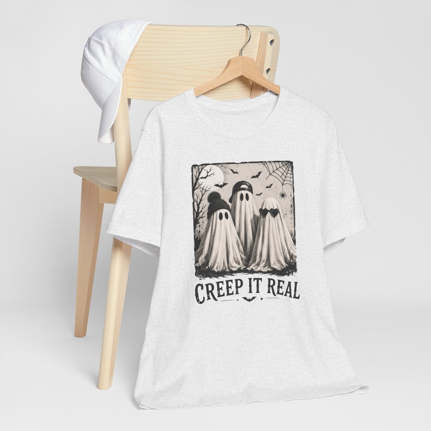 Creep It Real Ghost Graphic Tee — Vintage Halloween T-Shirt