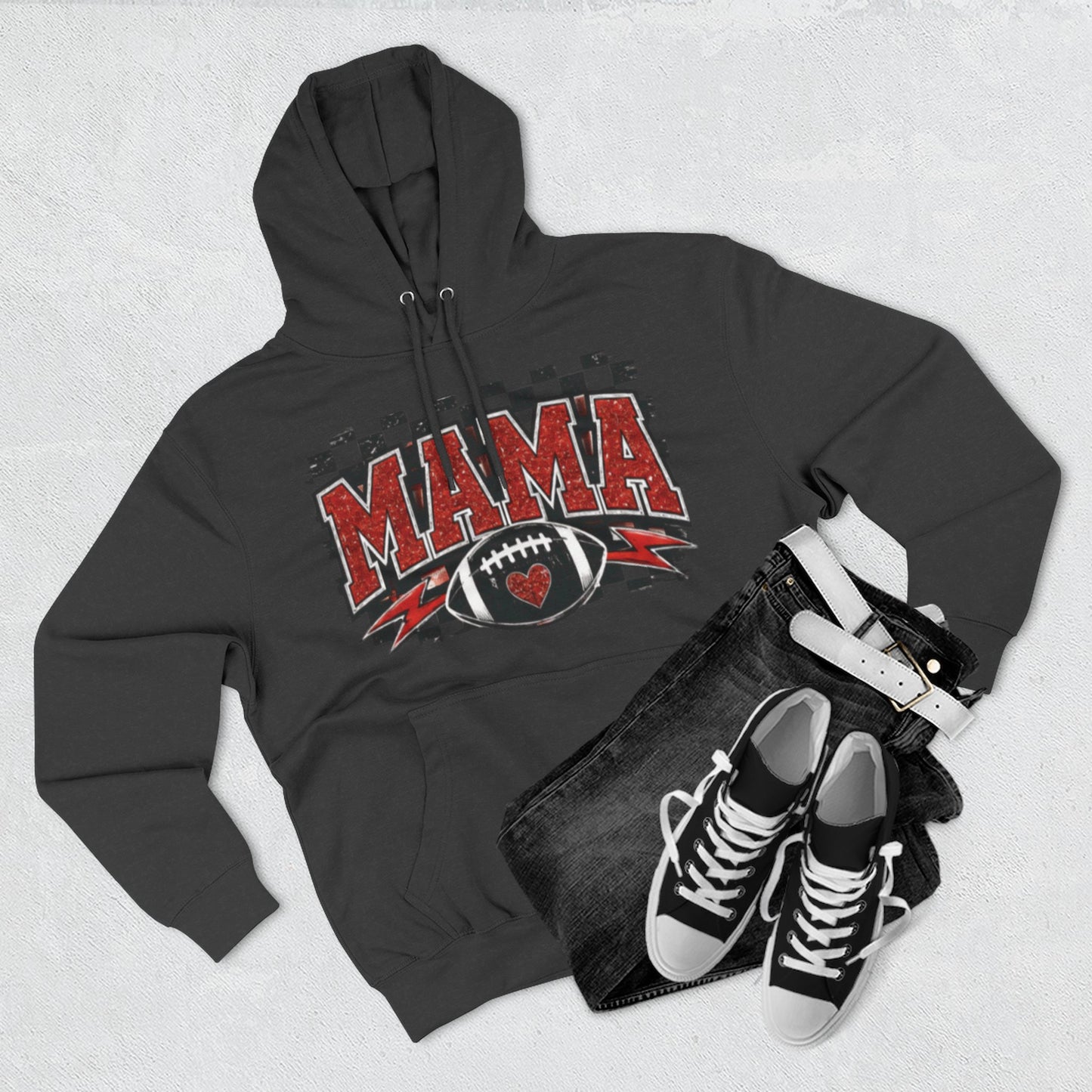 Mama Football Hoodie — #10 Player Mom Fleece Pullover