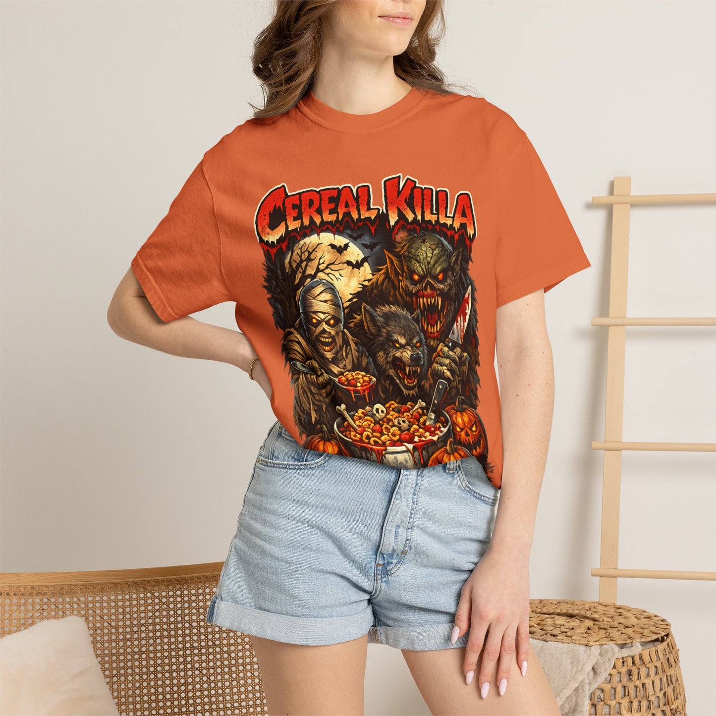 Cereal Killa Horror T-Shirt — Vintage Halloween Monster Graphic Tee.