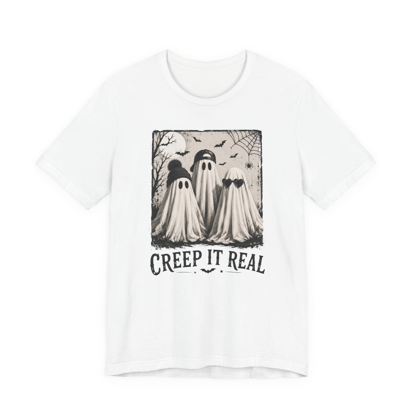 Creep It Real Ghost Graphic Tee — Vintage Halloween T-Shirt