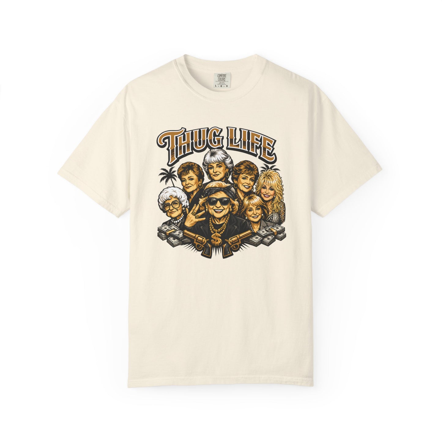 T H U G Golden Dolly Grandma Portrait T-Shirt | Retro TV Comedy Crew Tee