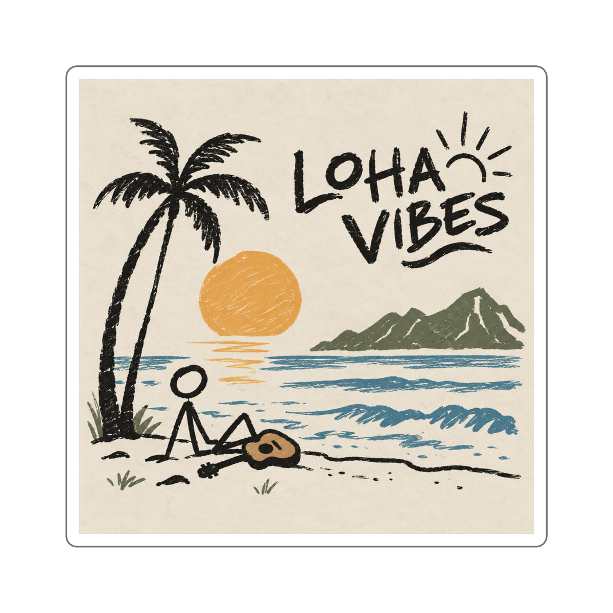 LOHA VIBES Island State of Mind | Glossy Sticker 🌴🤙