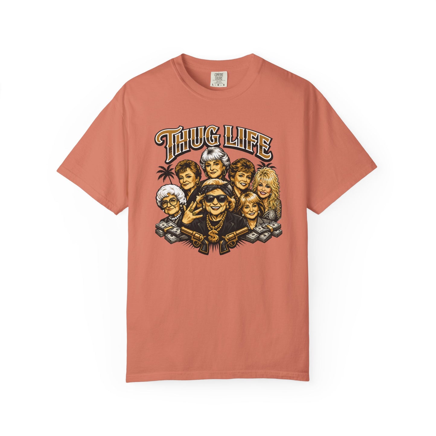 T H U G Golden Dolly Grandma Portrait T-Shirt | Retro TV Comedy Crew Tee