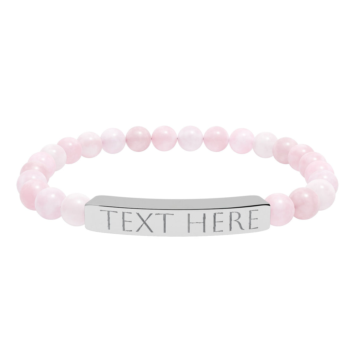 Personalized Natural Stone Engraved Bar Bracelet