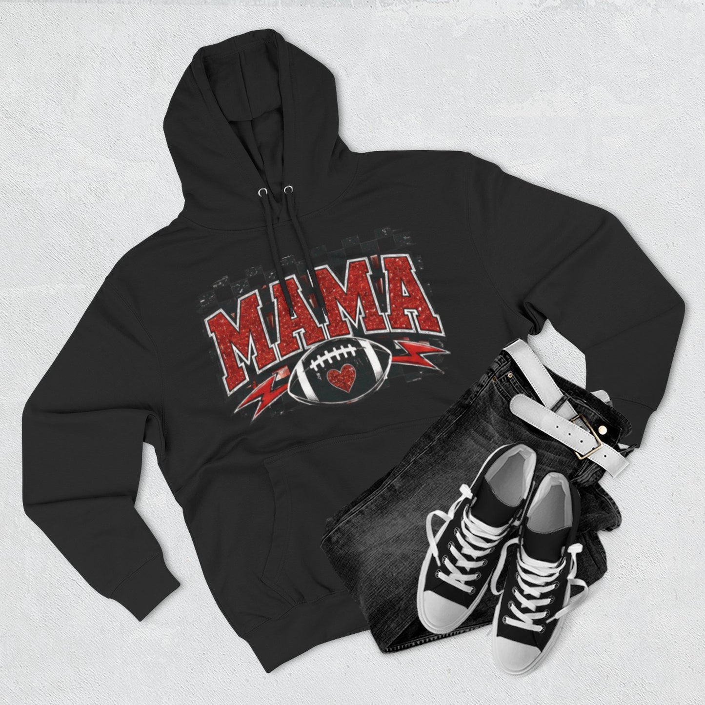 Mama Football Hoodie — #10 Player Mom Fleece Pullover