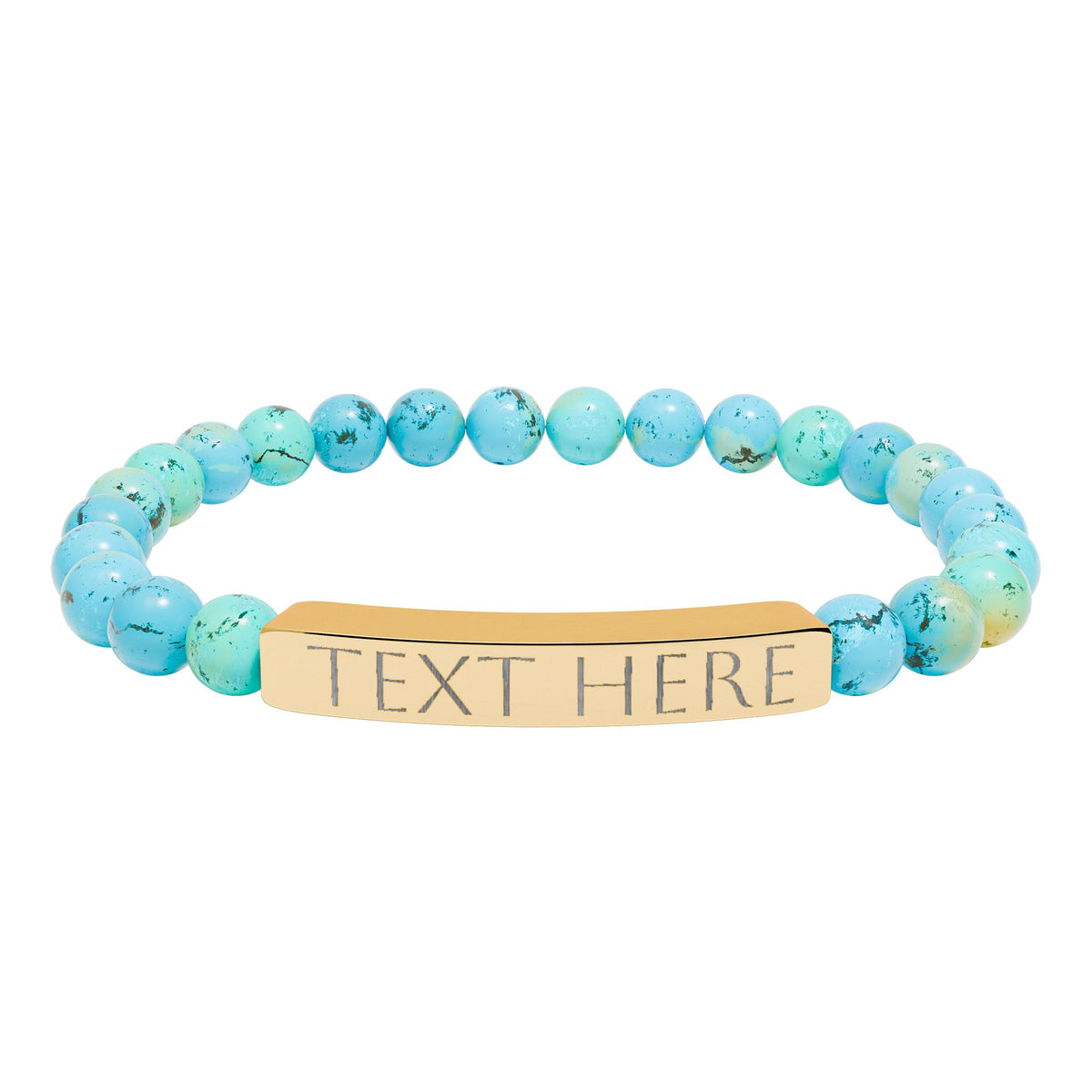 Personalized Natural Stone Engraved Bar Bracelet