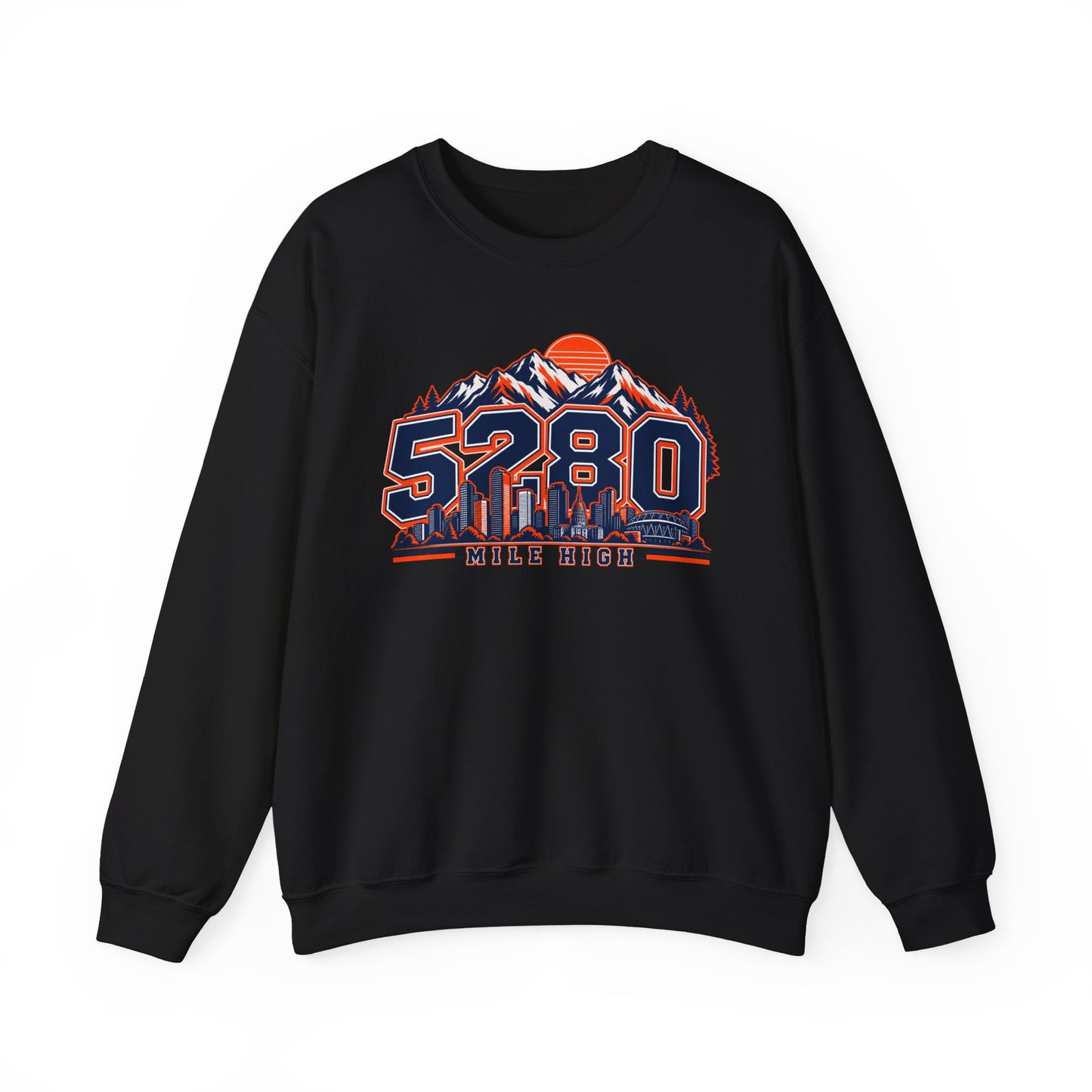 5280 Mile High Sweatshirt — Denver Mountain Graphic Crewneck