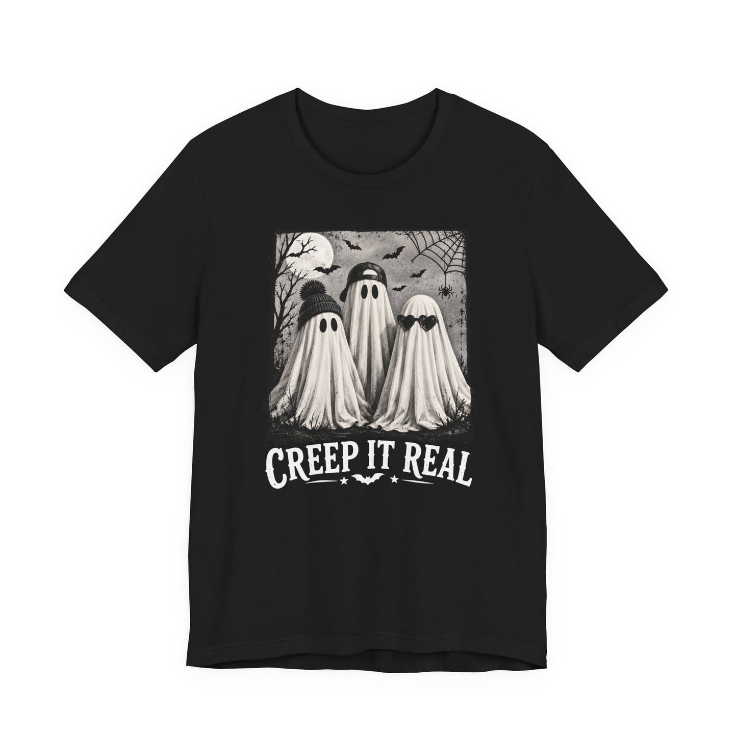 Creep It Real Ghost Graphic Tee — Vintage Halloween T-Shirt