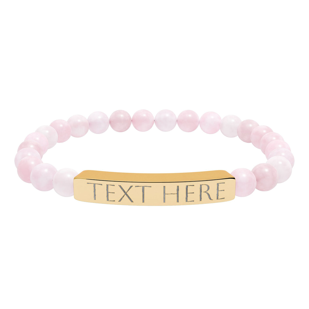 Personalized Natural Stone Engraved Bar Bracelet