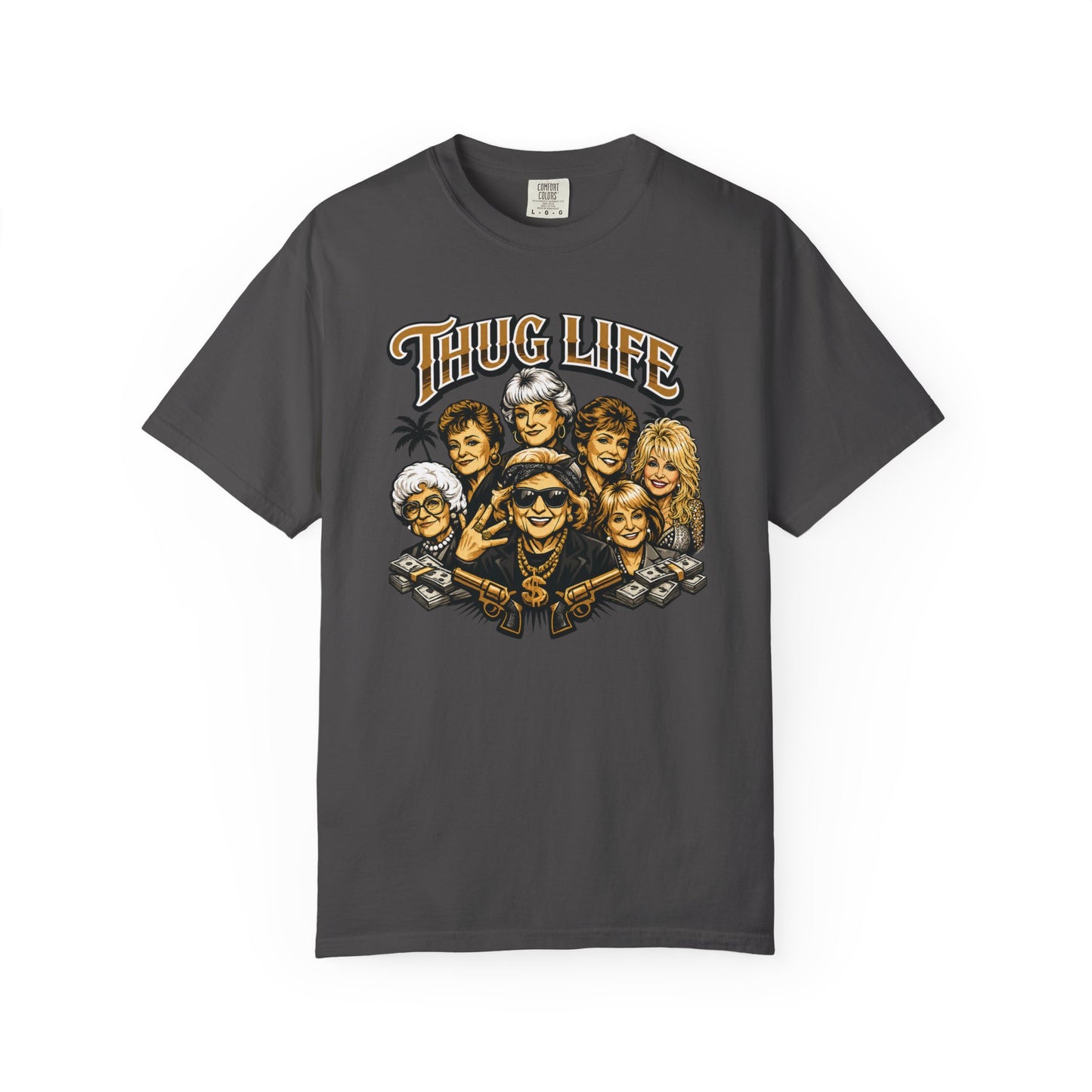 T H U G Golden Dolly Grandma Portrait T-Shirt | Retro TV Comedy Crew Tee
