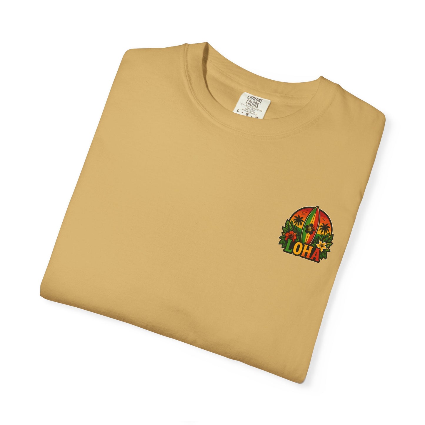 Loha Surf T-Shirt — Tropical Hibiscus Sunset Graphic
