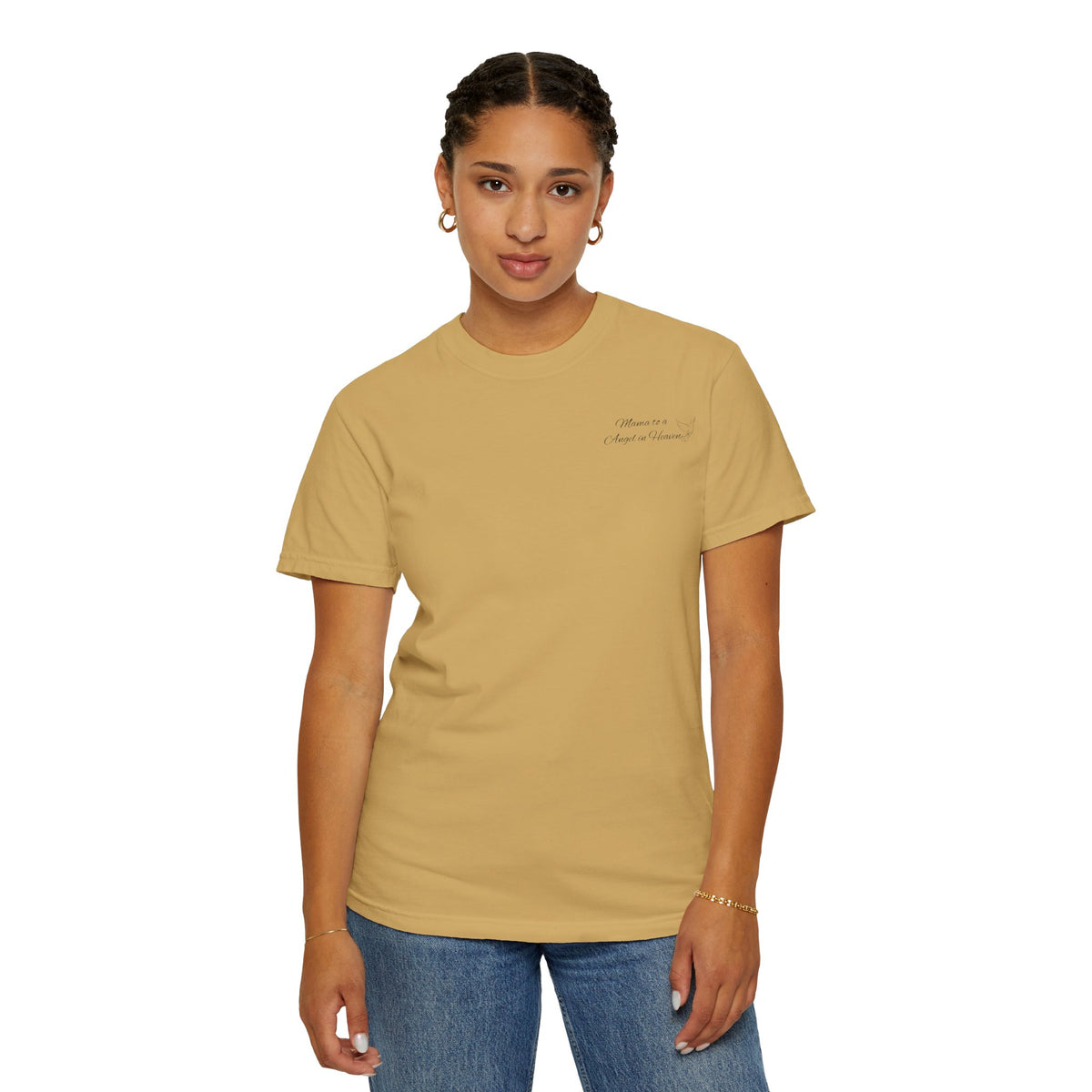 "Mama" to an Angel in Heaven T-Shirt — October Pregnancy & Childloss Awareness Sunset Floral Backprint