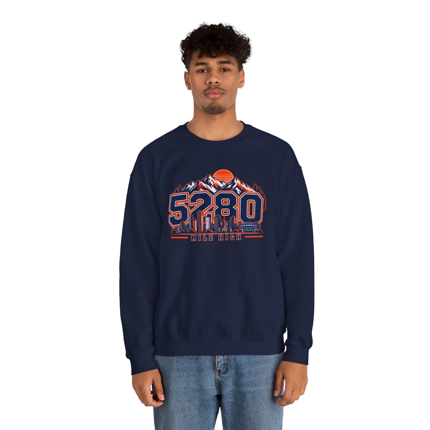 5280 Mile High Sweatshirt — Denver Mountain Graphic Crewneck