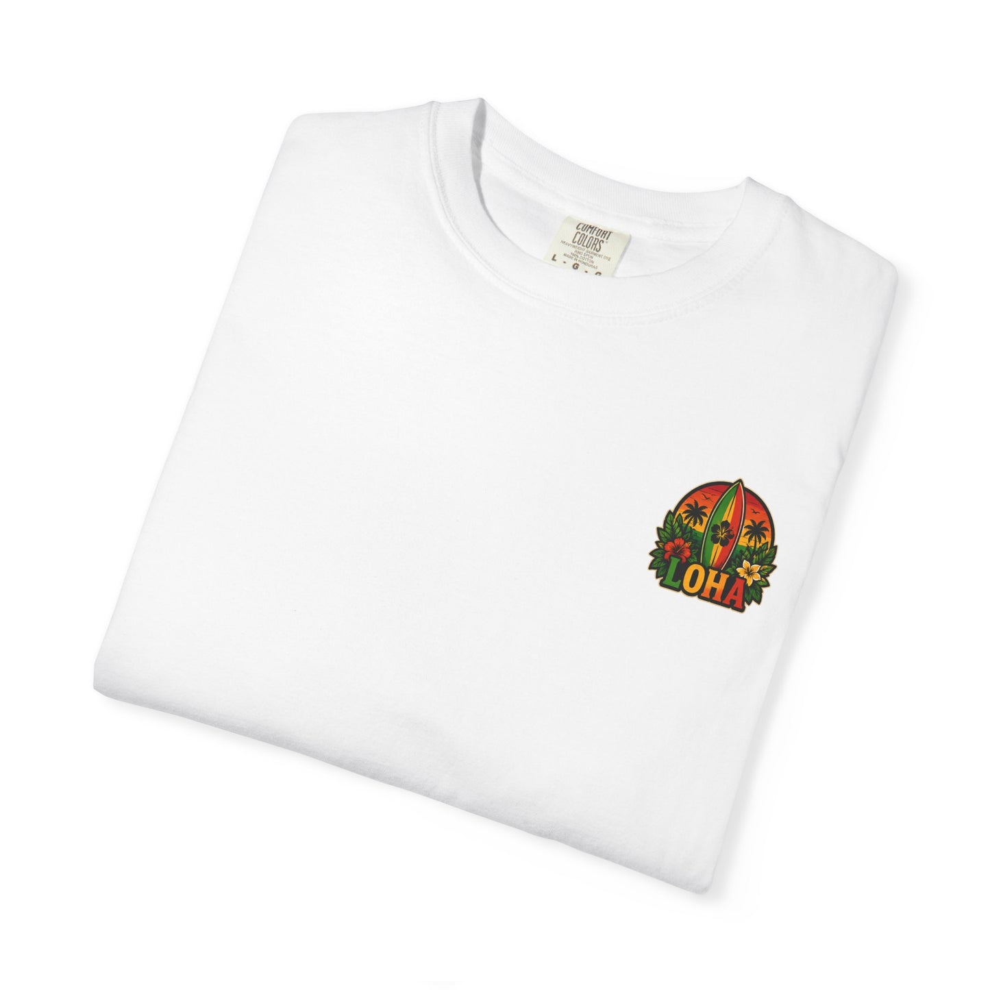 Loha Surf T-Shirt — Tropical Hibiscus Sunset Graphic