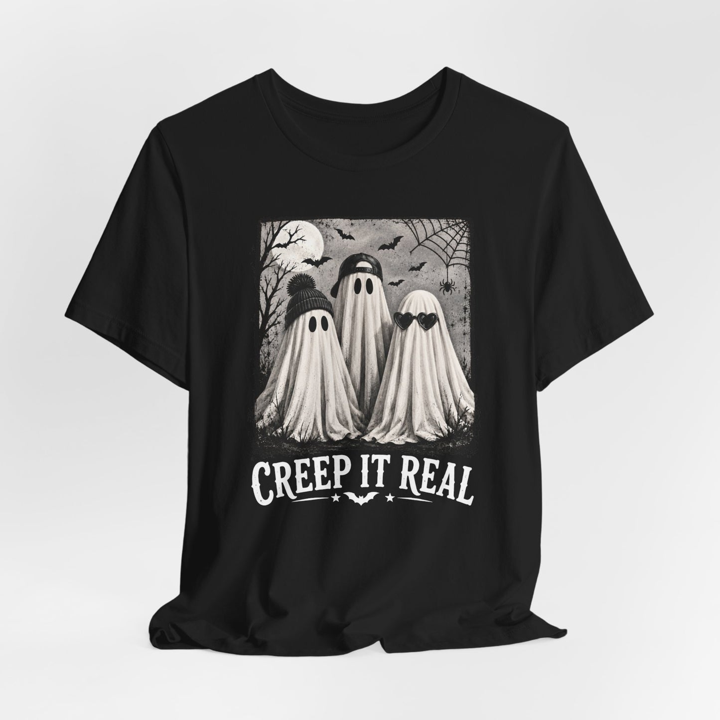 Creep It Real Ghost Graphic Tee — Vintage Halloween T-Shirt