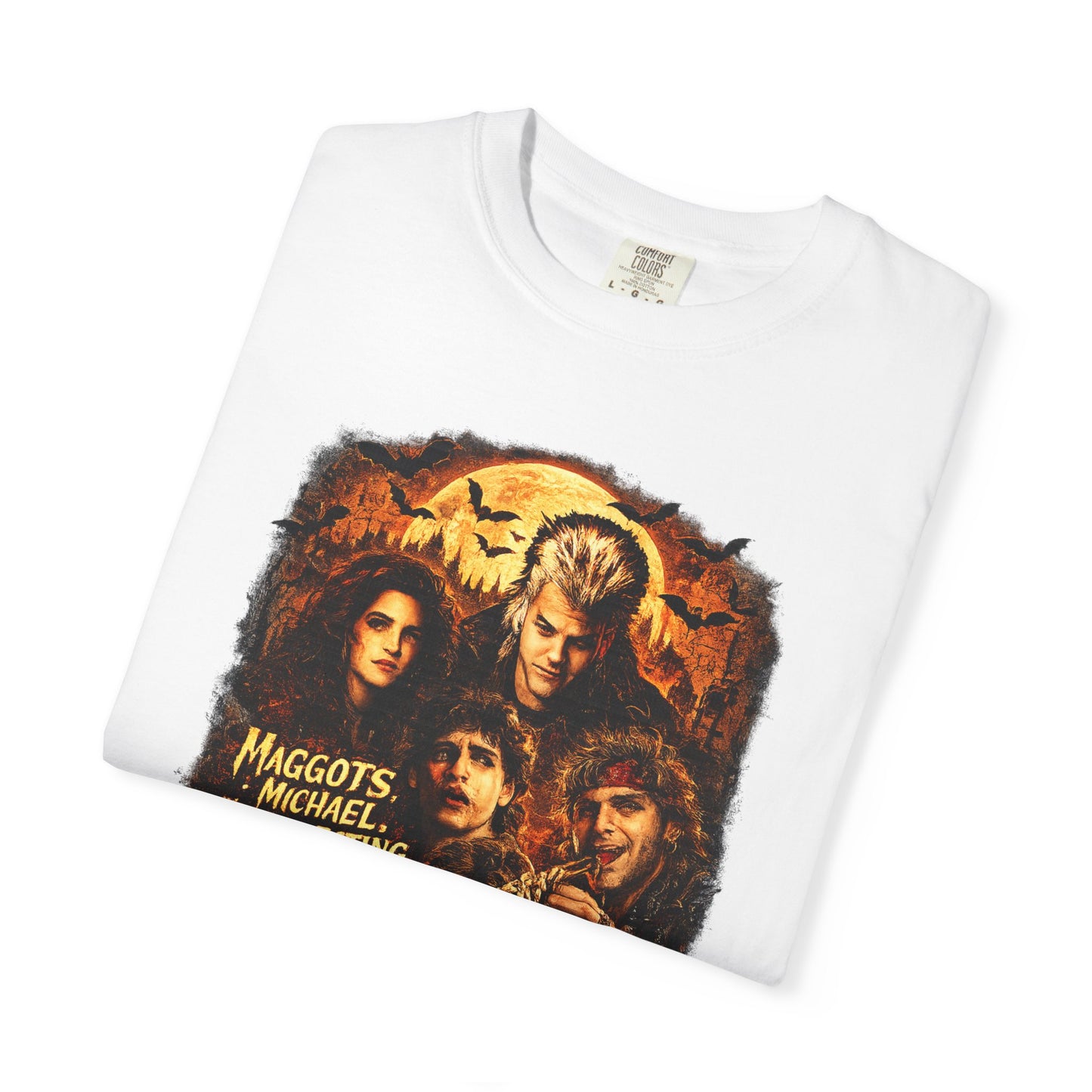 Halloween Horror Movie Collage T-Shirt — "Maggots" Retro Pumpkin Graphic