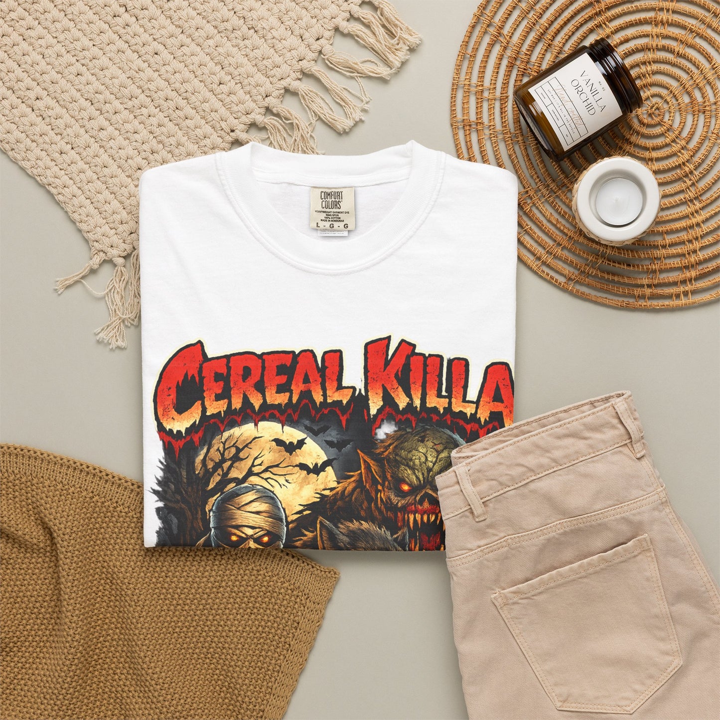 Cereal Killa Horror T-Shirt — Vintage Halloween Monster Graphic Tee.
