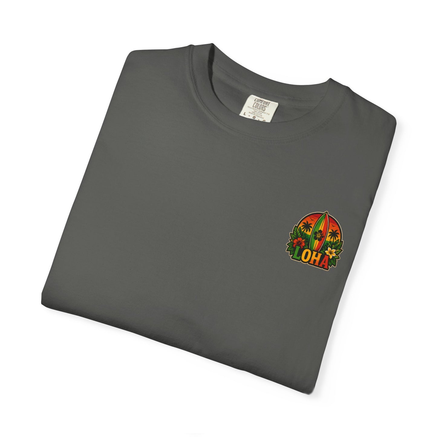 Loha Surf T-Shirt — Tropical Hibiscus Sunset Graphic