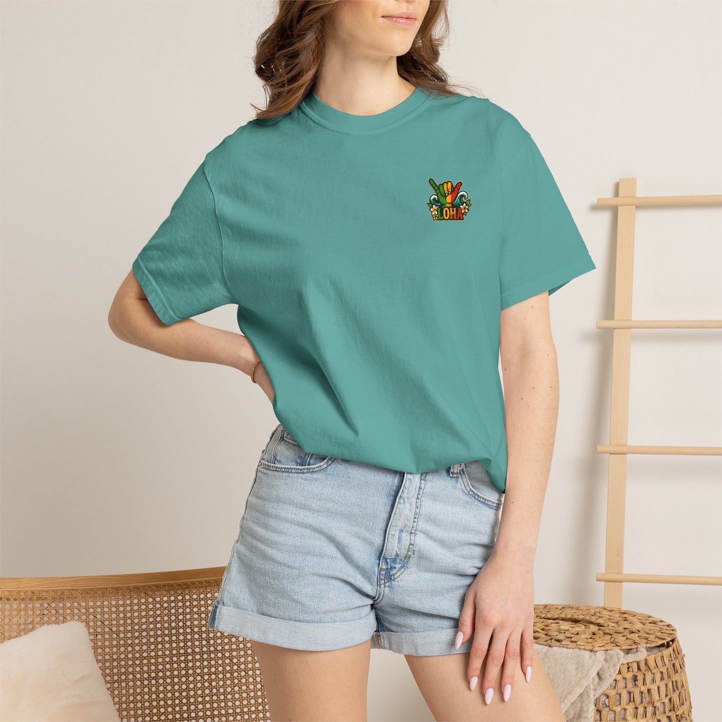 Loha Shaka T-Shirt — Retro Surf Hawaiian Tee with "LOHA" Back Graphic