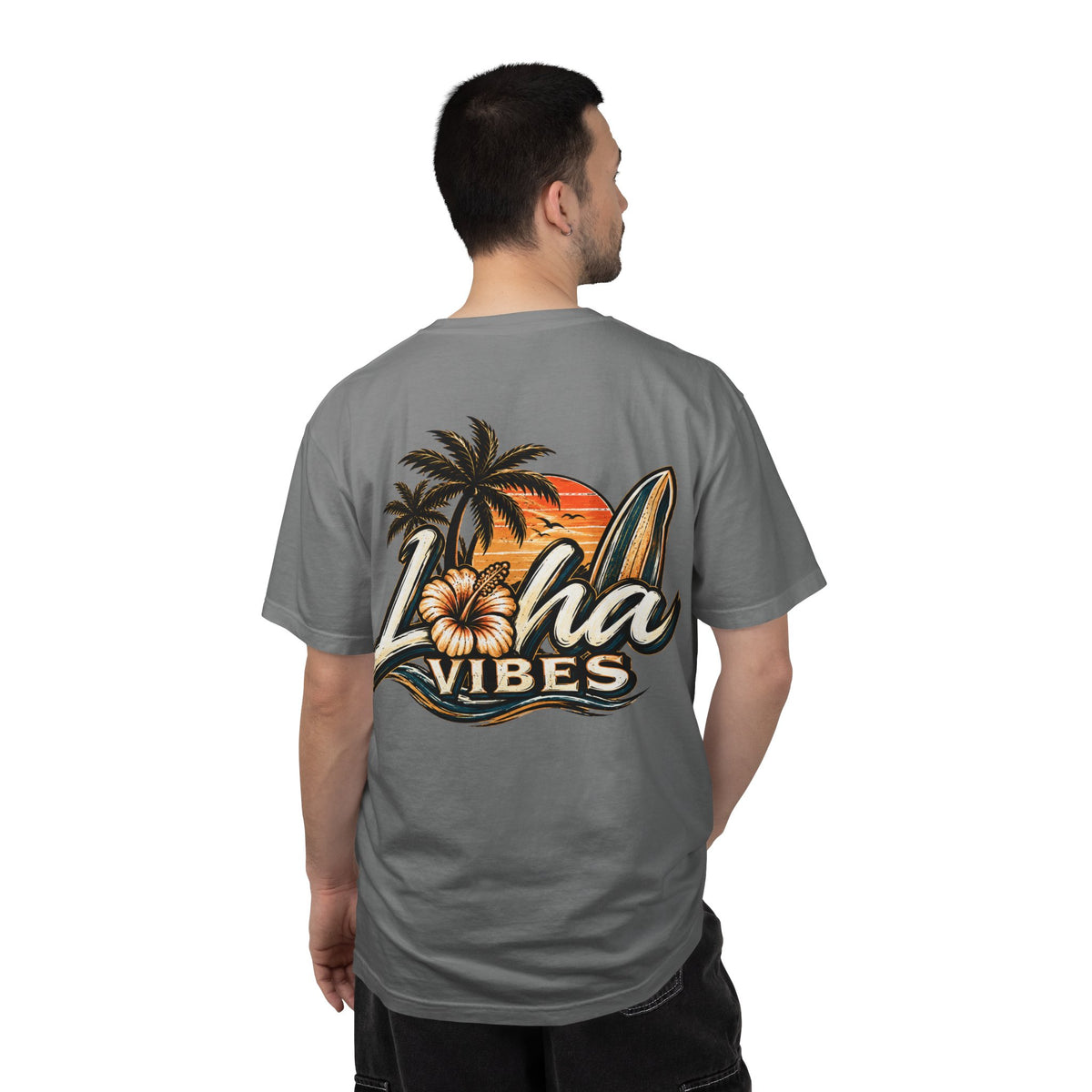 Loha Vibes Tropical Surf Graphic T-Shirt