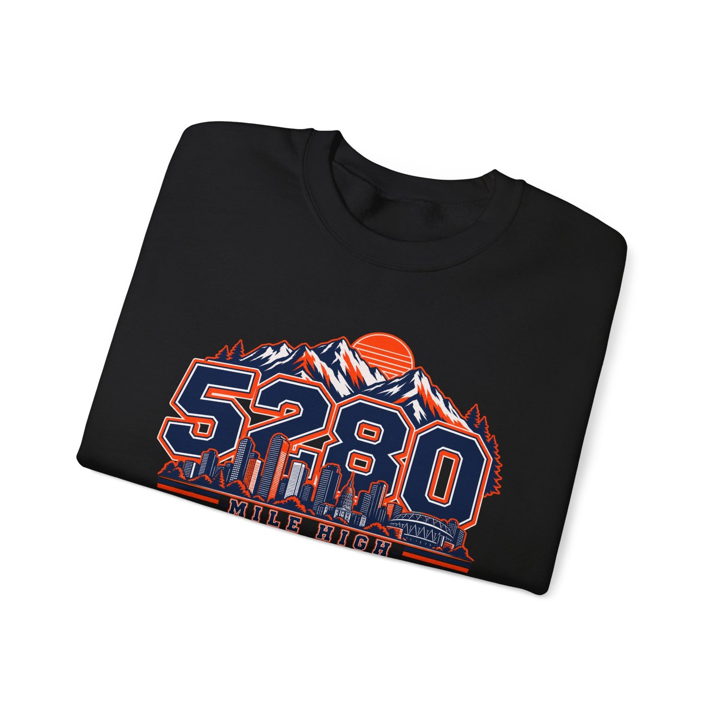 5280 Mile High Sweatshirt — Denver Mountain Graphic Crewneck