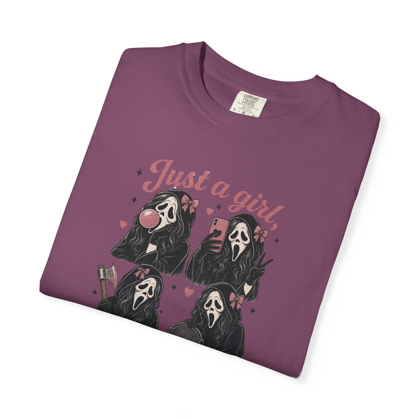 Just a Girl Obsessed with Scary Movies T-Shirt | Horror Mask Design
